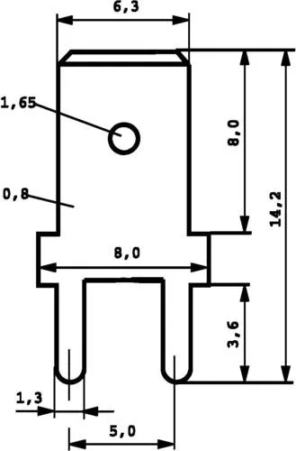 Vogt Verbindungstechnik 3866A.68 Steckzunge Steckbreite: 6.3mm Steckdicke: 0.8mm 180° Unisoliert Metall 100St.