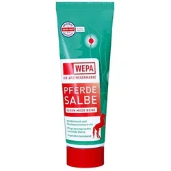 Pferdesalbe gegen Müde Beine 125 ML - Arzneimittel zur belebenden Massage, kühlt und vitalisiert müde Beine mit rotem Weinlaub- und Rosskastanien-Extrakt. Dermatologisch getestet und ohne Konservierungsstoffe.