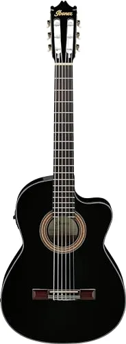 Ibanez GA11CE-BK Gitarre Black High Gloss - Classical Series Gitarre mit Fichtendecke und hochwertiger Piezo-Elektronik, ideal für vielseitige Klangvielfalt und Performance.