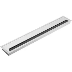 Ms Beschläge Kabeldurchlassdose Alu mit Bürstendichtung 80mm x 500mm - Eleganter Kabeldurchlass aus eloxiertem Aluminium in Silber für eine saubere Kabelführung. Die flexible Bürstendichtung schützt vor Staub und sorgt für Ordnung.