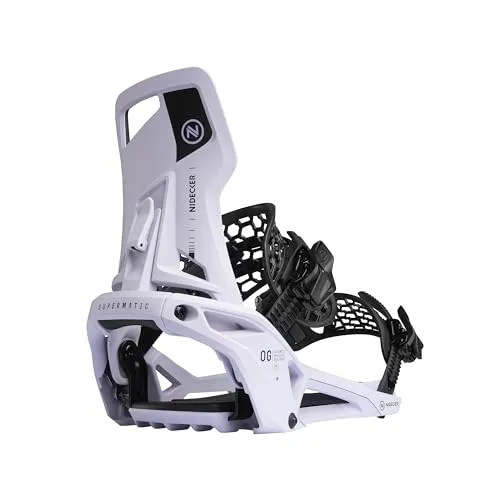 Nidecker OG Supermatic Snowboard Bindungen – Größe XL – Auto Open System für schnelles Einsteigen - Snowboard-Bindungen mit exklusivem Auto-Open System für blitzschnelles Ein- und Aussteigen. Robuste Konstruktion und ergonomische Straps sorgen für maximalen Komfort und Unterstützung auf der Piste.