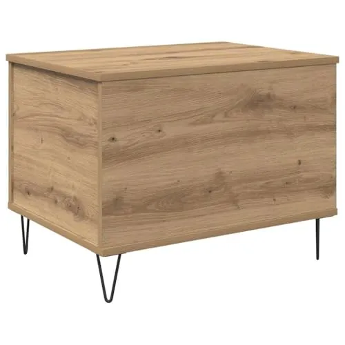 vidaXL Couchtisch Artisan-Eiche 60 x 44,5 x 45 cm Holzwerkstoff, Verstellbarer Couchtisch, modernes Design, rechteckig mit viel Stauraum für Wohnzimmer oder Familie