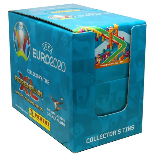 Panini UEFA EURO 2020 Adrenalyn XL Mini Tin Display - TCG OVP Displays mit 5 Mini Tins, ideal für Fußballfans und Sammler, um die besten Spieler der Europameisterschaft 2020 zu sichern.