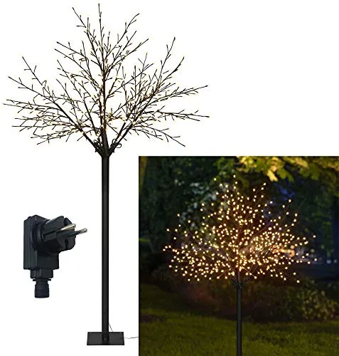 BONETTI LED Baum 220 cm - Weihnachtsdeko in Schwarz - Hochwertiger LED Baum mit 500 warmweißen LEDs, perfekt für die festliche Weihnachtsdekoration im Außenbereich. 220 cm hoch und energieeffizient!