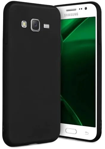 ONEFLOW SlimShield Pro für Samsung Galaxy J5 (2015) Hülle Ultra dünn erhöhter Rand, TPU Backcover minimalistisch Handyhülle flexibel, Schutzhülle mit Kamera- und Displayschutz, Schwarz