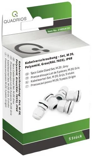 Quadrios 2102CA131 Kabelverschraubung Sortiment M20 PA66 Lichtgrau 1 Set