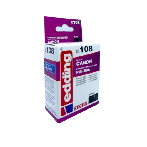 Original Edding Tinte Patrone 108 für Canon PGI-5 schwarz Pixma IP 3300 4200 MP