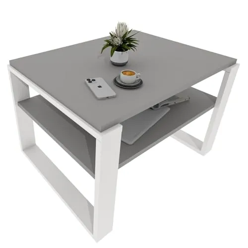 CraftPAK Kaja 63 - Moderner Couchtisch für Wohnzimmer - Beistelltisch aus hochwertigem Holzwerkstoff, kratzresistent und ideal für moderne Einrichtungen. Mit zusätzlicher Ablagefläche für mehr Stauraum.