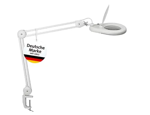 Maul Lupenleuchte MAULviso LED - Tageslichtlampe mit 1,75-facher Vergrößerung, ideal für präzise Arbeiten in Werkstatt und Praxis