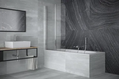 Badewannenabtrennung Faltwand Duschabtrennung 2-teilig 90x140 Glas 5 mm - Moderne Duschabtrennung aus 5 mm gehärtetem Glas, ideal für jedes Badezimmer. Mit einem eleganten Schiebemechanismus bietet sie praktische Funktionalität und stilvolles Design.