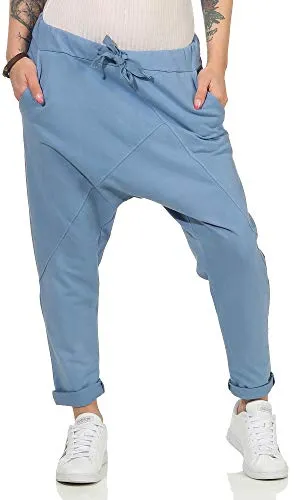 Damen Jogginhose im Boyfriend-Style Sweatpants für Freizeit Sport und Fitness 104 (36-40, Hellblau)
