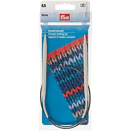 Prym 211374 Rundstricknadeln ALU 60 cm 6,50 mm grau