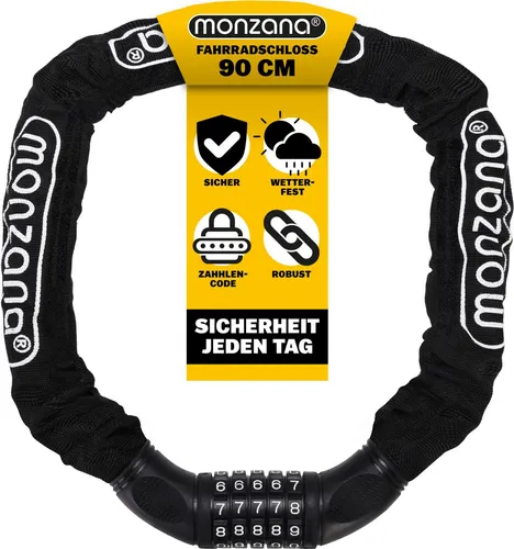Produktbild MONZANA® Fahrradschloss 90cm – Sichere 5-stellige Zahlencode-Lösung