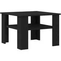 vidaXL Couchtisch Schwarze Eiche 60 x 60 x 42 cm - Moderner Wohnzimmertisch aus Eichenholz, stilvoll und langlebig mit höhenverstellbaren Füßen für Stabilität auf allen Oberflächen.