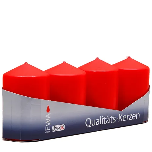 Stumpenkerze 50x80 rot, 4 Stück - Weihnachten, Advent, Kerze, Licht