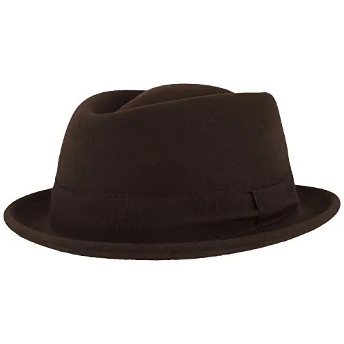 Breiter Rollbarer Filzhut, Diamond Wollhut, Größenverstellbar, wasserabweisend, knautschbar Schwarz L