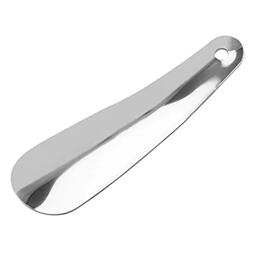 Yoezuo Schuhlöffel aus Edelstahl, 16 cm, gewölbtes Design mit Aufhängelöchern, Kleiner Schuhlöffel, tragbar, kurzer Schuhschuhschuh, EIN großartiger Schuh-Helfer