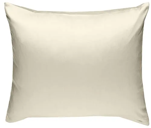 Bettwaesche-mit-Stil Mako-Satin Baumwollsatin Bettwäsche Uni einfarbig zum Kombinieren (Kissenbezug 40 cm x 40 cm, Natur)