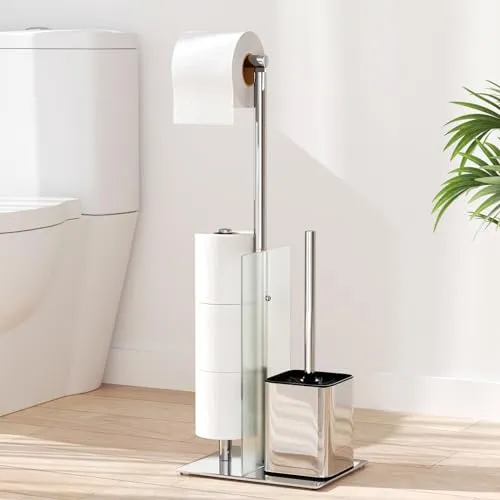 Toilettenpapierhalter Stehend mit WC Bürste