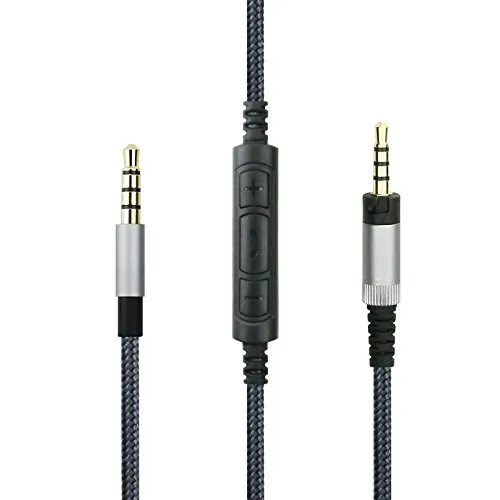 Audio-Ersatzkabel mit eingebautem Mikrofon, Fernbedienung, Lautstärkeregler, kompatibel mit Sennheiser HD4.40, HD 4.40 BT, HD4.50, HD 4.50 BTNC, HD4.30i, HD4.30G Kopfhörer und kompatibel mit Samsung