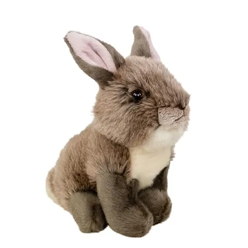 Teddys Rothenburg Kuscheltier Hase sitzend Graubraun 18 cm Plüschhase Plüschtier