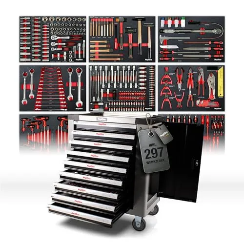 Werkzeugwagen XXL mit 9 Schubladen und Werkzeug