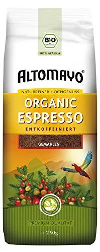BIO Espresso gemahlen ENTKOFFEINIERT im Beutel, 250g