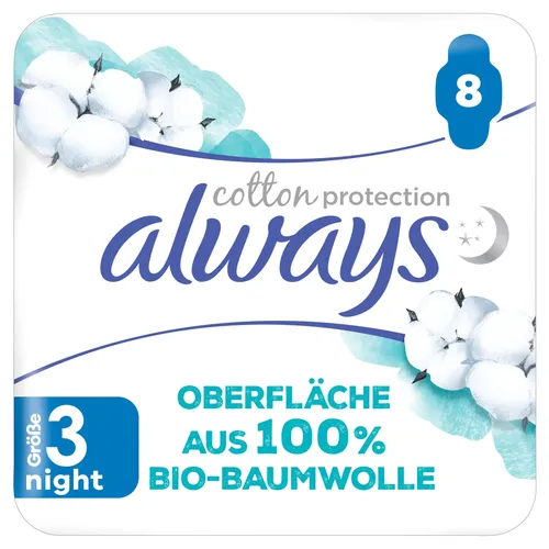 Always Ultra Binde Cotton Protection Night mit Flügeln 8