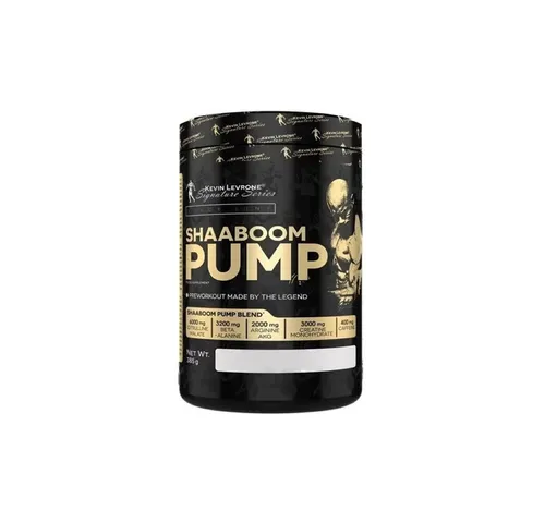 Kevin Levrone Shaaboom Pump Black Line Pre-workout 385g Pulver - Aminosäuren Nahrungsergänzung mit Koffein, ideal für mehr Energie und Fokus beim Training, Geschmacksrichtung Mango Lemon.