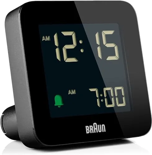 Braun Digital Alarm Clock with Snooze in schwarz von Braun