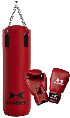 Hammer Boxsack Fit Set mit Boxhandschuhen und Trainings-DVD - Boxen - Komplettset mit Boxhandschuhen und Trainings-DVD für effektives Training; ideal für Fitness und Technikverbesserung.