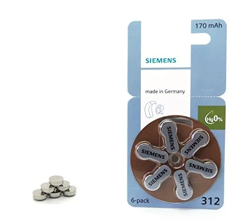 Siemens Signia 312 Zink-Luft Hörgeräte Knopfzelle von Siemens