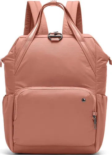 Pacsafe Citysafe CX ECONYL® Backpack Rose - Tagesrucksäcke mit Diebstahlschutz, ausgestattet mit abschließbarem Two Way Zipper und RFID-Schutz für sichere Aufbewahrung Ihrer Wertsachen.