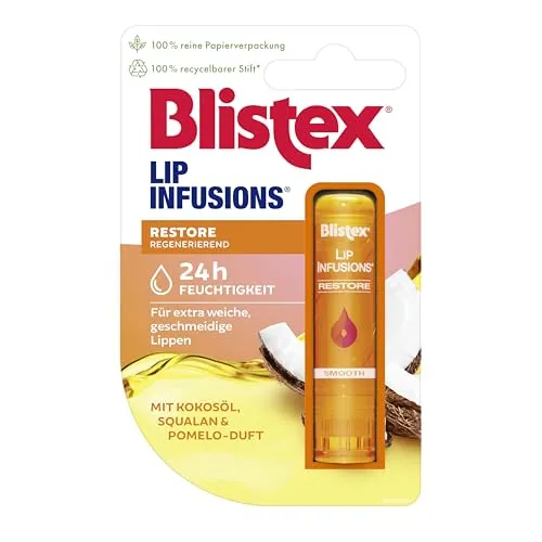 Blistex Lip Infusions Restore | Reichhaltige Lippenpflege ohne Mineralöle | Für ein geglättetes, super softes Lippengefühl | 3,7 g