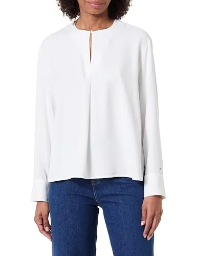 Tommy Hilfiger SOFT VIS LS RELAXED BLOUSE weiß XXXL (46) von Tommy Hilfiger