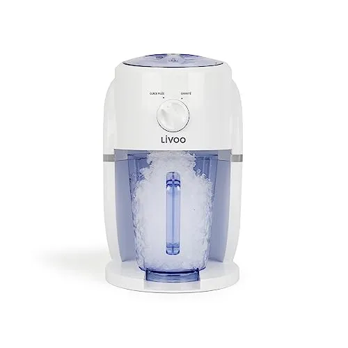 Livoo DOM430 2-in-1 Slush & Crushed Ice Maker - Crushed Ice-Maschinen mit 250 g Eis pro Minute, ideal für erfrischende Getränke und große Partys dank 1,1 l Kapazität und Edelstahlklingen für gleichmäßiges Eis.
