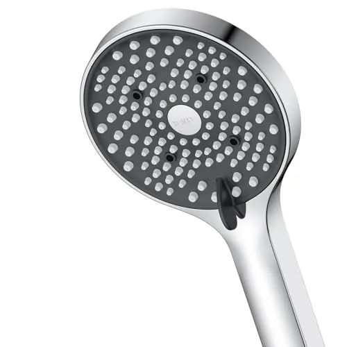 YEAUPE Duschkopf, Handbrause mit 6 Strahlarten, Hochdruck-Duschkopf mit Wassersparend, Shower Head für Baden, Brausekopf mit Antikalk-Funktion, Chrom