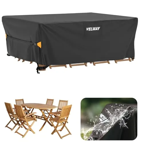 Velway Gartenmöbel Abdeckung 200x160x74cm | Wasserdicht & Winddicht