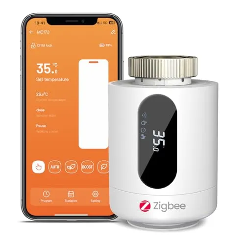 Smart Heizkörperthermostat LincoSoft Thermostat Heizung Smart mit App-Streuerung, Energie sparen, Tuya Zigbee Thermostat kompatibel mit Alexa, Google Home, benötigt Zigbee einfache Installation