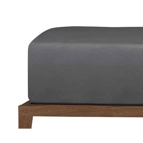 Uncover by Schiesser Spannbettlaken New Jersey - Edeljersey - 100 x 200 cm - Dunkelgrau