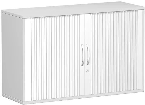 Geramöbel Rollladenschrank Flex, S-312110-SL, abschließbar und höhenverstellbar - Schrank für das Heimbüro mit zwei Rollladentüren, höhenverstellbarem Fachboden und bis zu 25 kg Traglast. Made in Germany, ideal für Ordnung und Sicherheit.