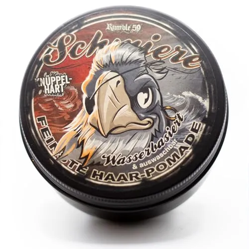 Rumble59 Schmiere Pomade Härtegrad knüppelhard 250 ml - Haarstyling-Produkte mit knüppelhartem Halt, ideal für kreative Looks und einfach auszuwaschen. Verpackt in einer stilvollen 250ml Aludose – der perfekte Begleiter für jeden Style!