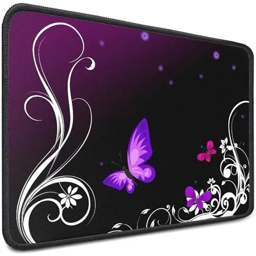 Sidorenko Gaming Mauspad I Mousepad 280 x 200 mm I Fransenfreie Ränder I spezielle Oberfläche verbessert Geschwindigkeit und Präzision I rutschfest I violett
