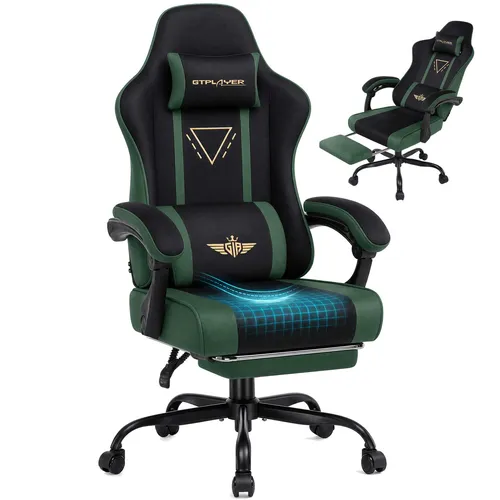 GTPLAYER Ergonomischer Gaming Stuhl mit Fußstütze