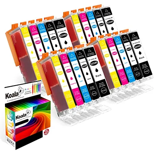Koala 20 Druckerpatronen Kompatibel für Canon PGI-525 CLI-526 PGI525 CLI526 für Canon Pixma MX885 MX895 IP4850 IP4950 IX6550 MG5150 MG5250 MG5340 MG5350 MG6150, 4BK/4PBK/4C/4M/4Y