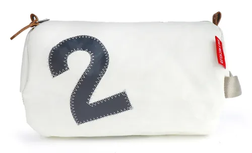 Kosmetiktasche Kulturbeutel Tonne Weiss Zahl Grau