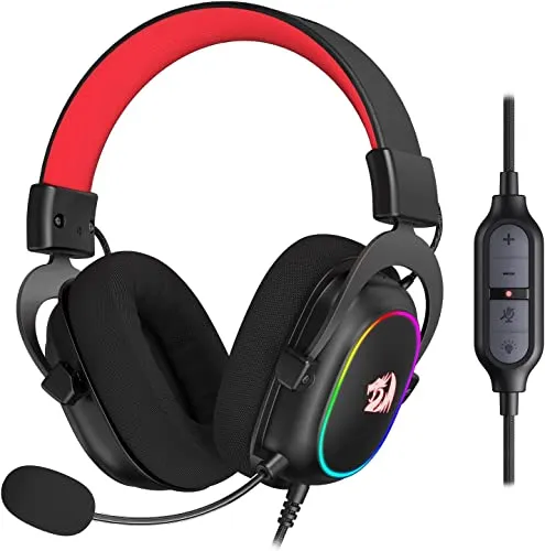 Redragon H510 Zeus Gaming-Headset mit Kabel – 7.1 Surround-Sound - Erleben Sie intensives Gaming mit dem Redragon H510 Zeus. Das kabelgebundene Headset bietet 7.1 Surround-Sound und 53MM-Treiber für klaren Klang. Ideal für stundenlangen Spielspaß.