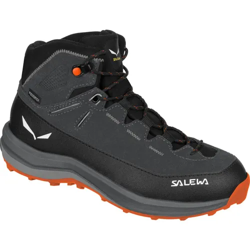 Salewa MTN Trainer 2 Mid PTX Kinder Wanderschuhe - Dunkel Grau, Größe 31 - Wanderschuhe für Kinder, wasserdicht und robust – ideal für Abenteuer in der Natur.