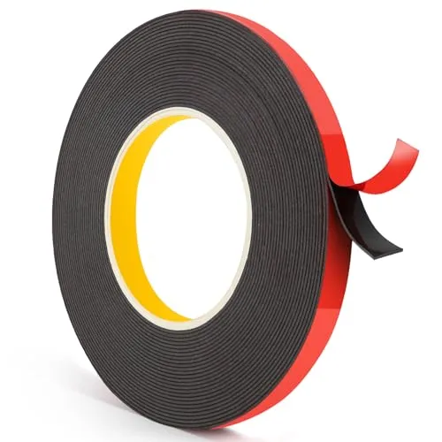 Emitever Doppelseitiges Klebeband - 10m x 12mm, Extra Stark Wasserdichtes Multifunktionales Montageklebeband klebestreifen für Wand und LED-Streifen, Auto, Wohn, Bürodekor