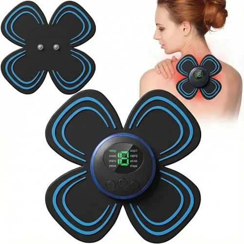 COODAY Kabelloses TENS Gerät zur Natürlichen Schmerztherapie, Tragbares TENS-Gerät & Muskelstimulator, Wiederaufladbar, 8 Modi für Rücken, Nacken, Arm, Knie & Schmerzbehandlung